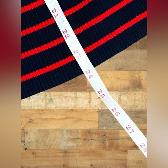Lauren Ralph Lauren Women’s Size Large Navy & Red Striped Sweater • Relaxed Fit - Picture 14 of 16